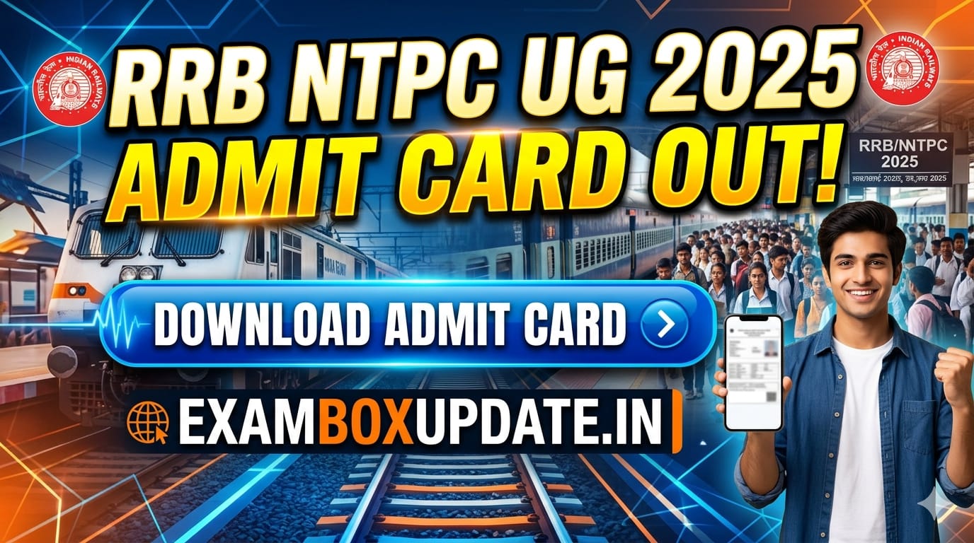 RRB NTPC UG  2025 Exam City Out -Admit Card Soon